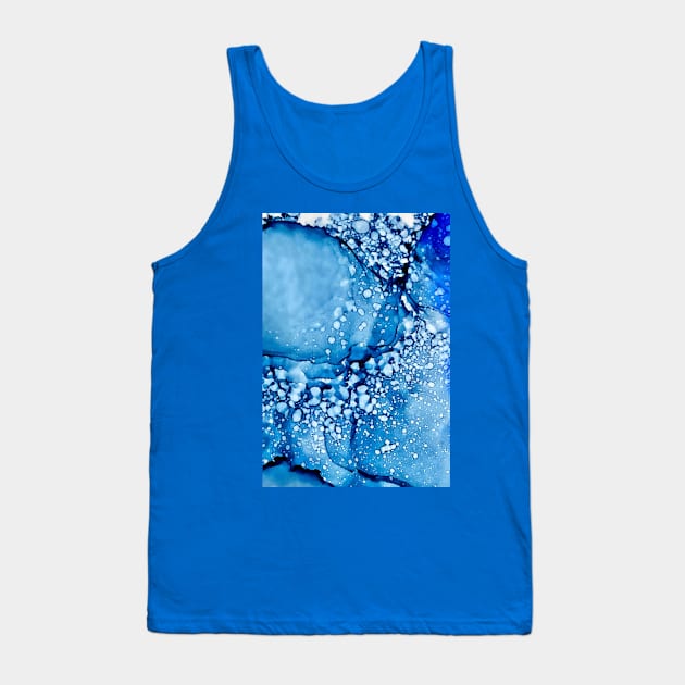 “Blue Lagoon Alcohol Ink Abstract” Tank Top by Colette22